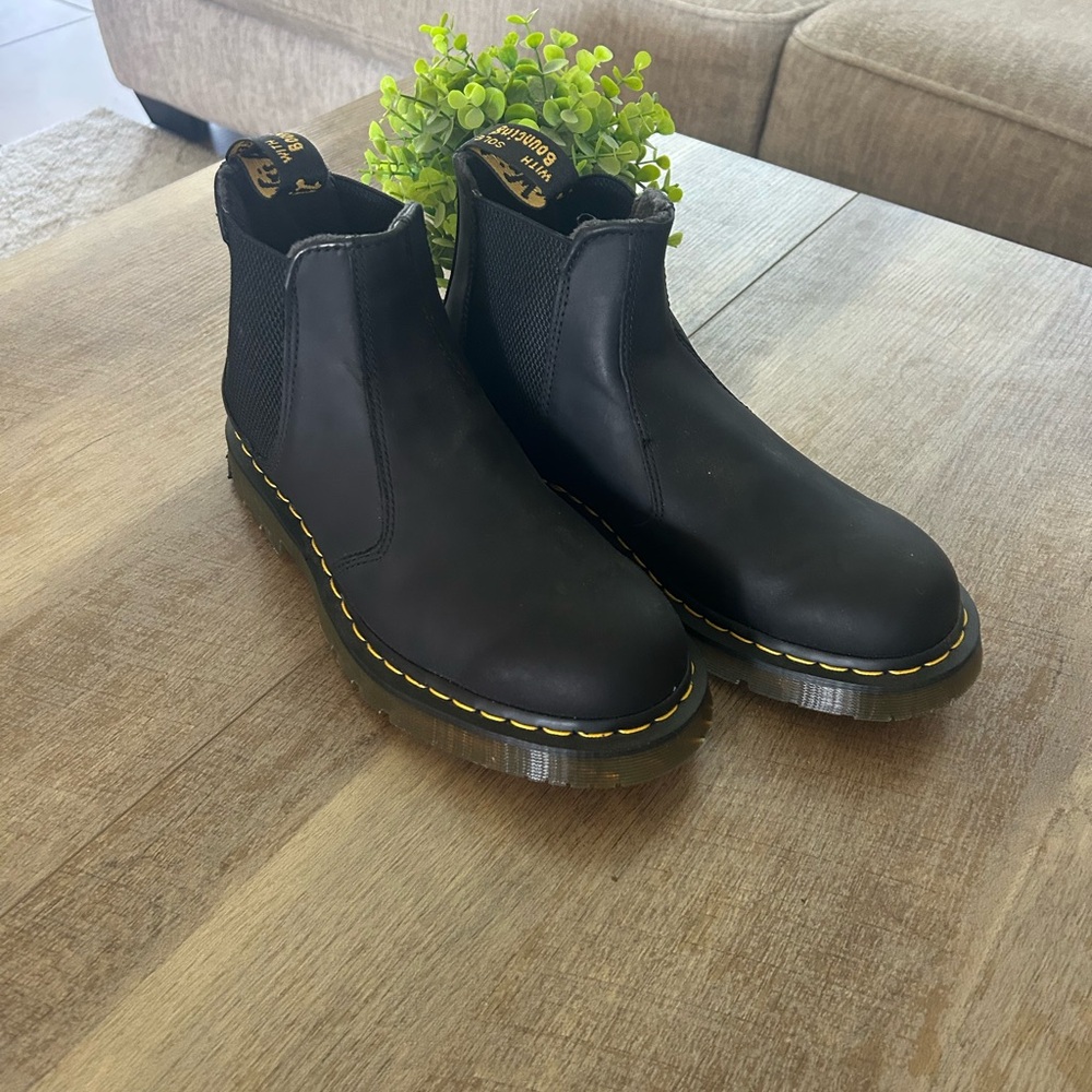 Dr. Martens Black Chelsea Boots with Yellow Stitching - Picture 2 of 5